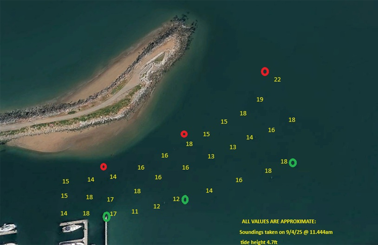 West Harbor Depths for Entering StFYC Docking Area